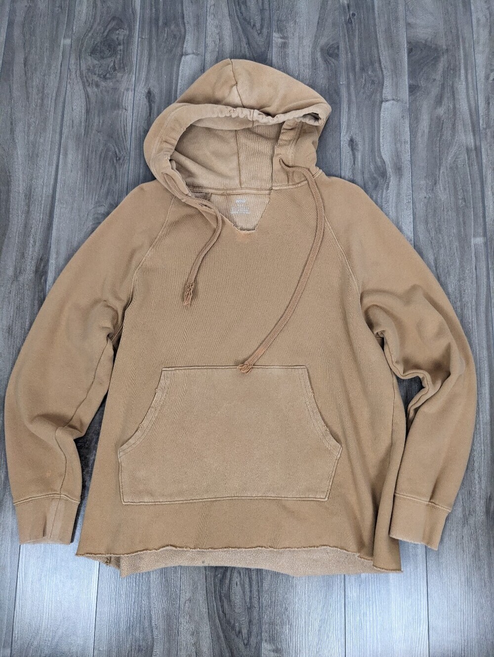 Aerie Hoodie Brown Tan Distressed Size Small